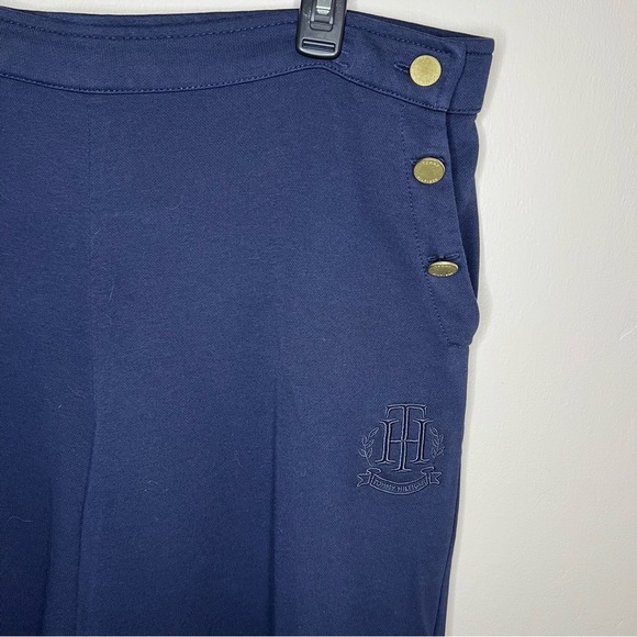 Tommy Hilfiger Navy Wide Leg High Rise Sailor Pull On Sweat Pants size XL - Picture 3 of 8